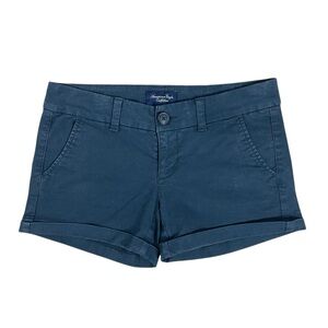 American Eagle Outfitters‎ | Classic Bermuda Shorts Navy Blue Y2K Rolled Cuff